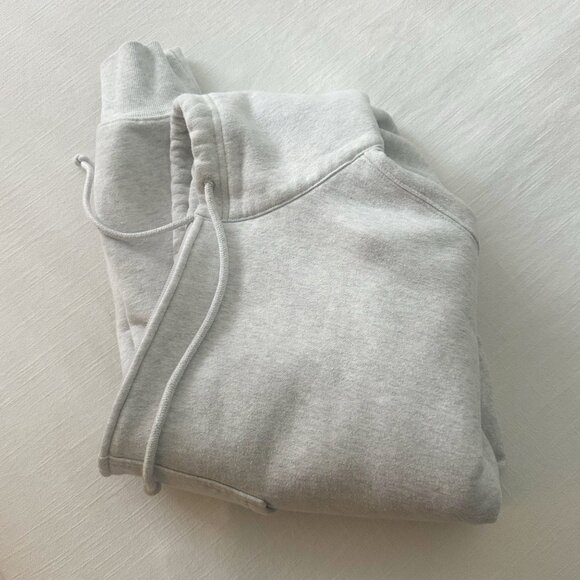 Aritzia Cozy Fleece Boyfriend Fit Boxy Jacket Grey Heather Cloud White Large - Picture 3 of 5